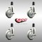 Service Caster 5 Inch 316SS Gray Poly Swivel 1-5/8 Inch Expanding Stem Caster Set Brake SCC SCC-SS316EX20S514-PPUB-TLB-158-4 - alternate 1